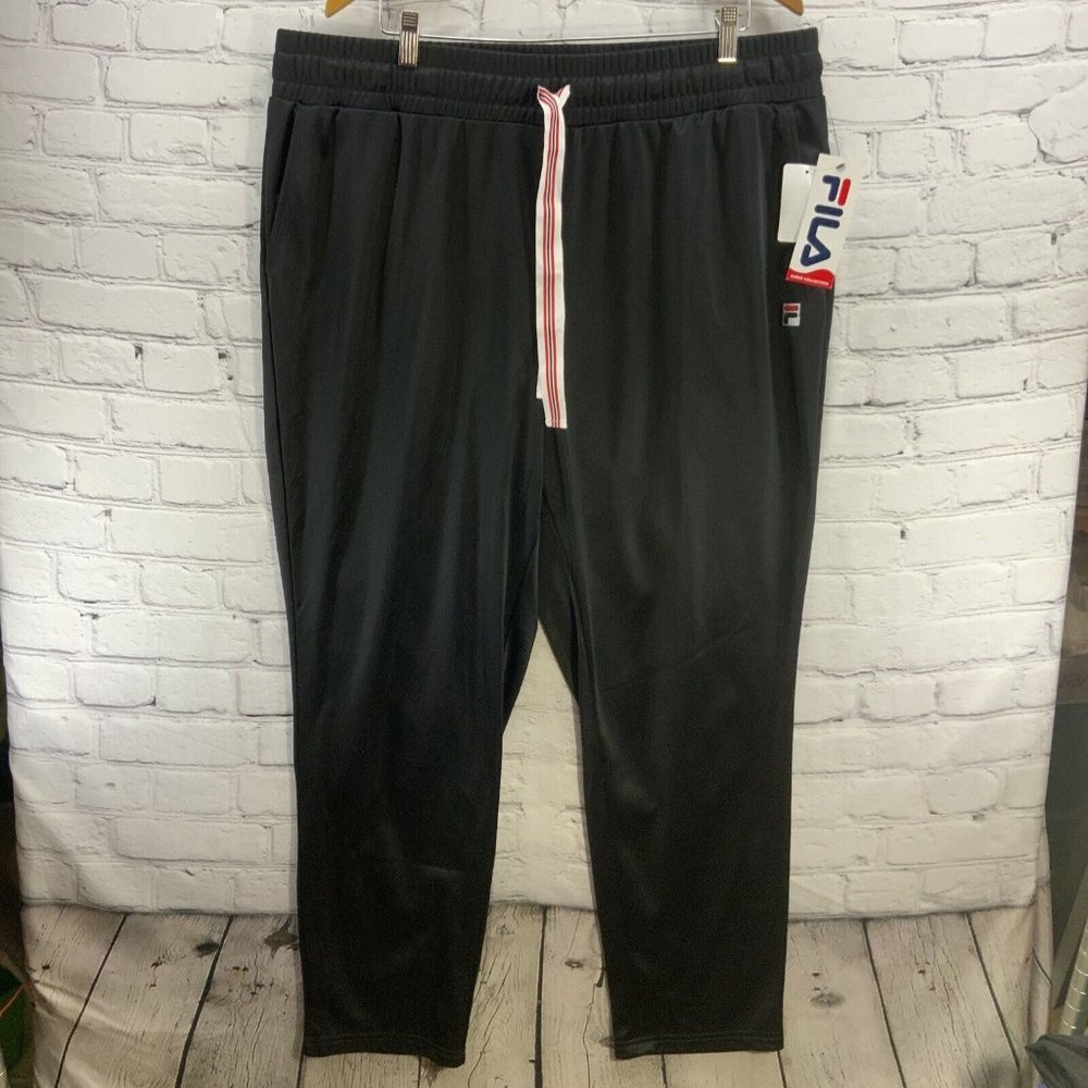 FILA Sweatpants Unisex Sz 1X Black Drawstring Waist NWT‎